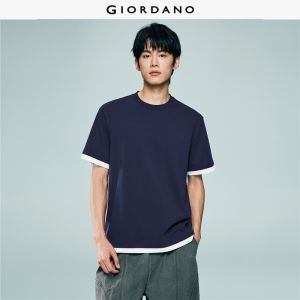 Giordano Beau Monde Men Men Round Neck T-Shirt Free Shipping 13026327