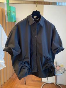 SJM KEMEJA DAILY KASUAL WANITA BAHAN KATUN POPLIN MODEL SERUT LENGAN PENDEK 8350