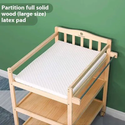 Solid Wood Diaper Changing Table Multifunctional Baby Changing Table Movable Diaper Changing Station