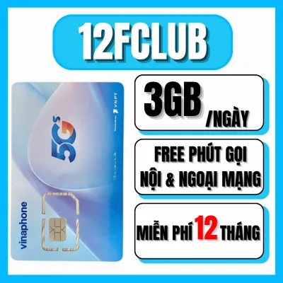 Sim 5G Vinaphone Trọn Gói 12 Tháng - Sim Có 3GB/ngày ( 90GB/tháng ) Dùng mạng Thả Ga + Miễn Phí Gọi Không Lo Nạp Tiền Theo Tháng Không Phát Sinh Chi Phí | 12FCLUB . FREESHIP - CHƯA KÍCH HOẠT