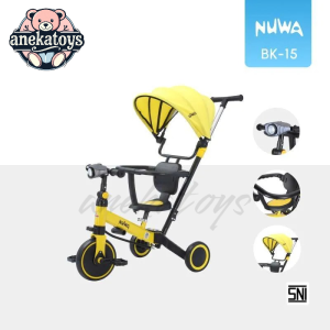 Sepeda Roda Tiga Anak PMB Nuwa BK15 Balance/ Push Bike 3in1 Musik n Lampu (pengaman kanopi+dorongan)