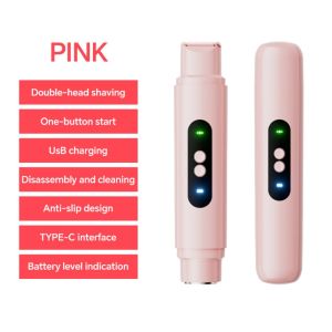 PLLEWY 2 in 1 Bikini Trimmer for Women Hair Removal Rechargeable Dual Head Shaver High Quality Waterproof Electric Razor Underarm Body Leg Face