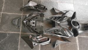 YAMAHA LC135 V3 INNER HITAM BLACK COVER (9 pieces set)100% ORIGINAL HLY 55D-F8400-10