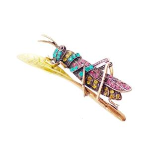 Stylish Rhinestones Grasshopper Brooch Unique Gift for Birthdays Anniversaries Special Occasions