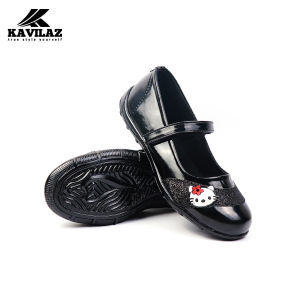 KAVILAZ True Style Yourself Sepatu Anak Anak Perempuan Fantofel Sekolah PAUD TK SD Hitam Glossy