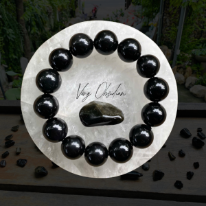 Vòng Obsidian 8mm-16mm - Vòng phong thủy trừ tà hộ mệnh vòng tay đá núi lửa tự nhiên