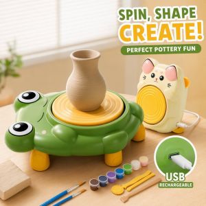 Electric Pottery Wheel Ceramic Clay Machine Usb Rechargeable Compact Speed Control Diy Craft Set Home Studio