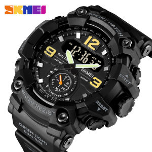 SKMEI Fashion Sport Digital Watch Dual Display EL Light Alarm Watches Multifunction 50M Waterproof Watch Jam tangan lelaki for Men 1637