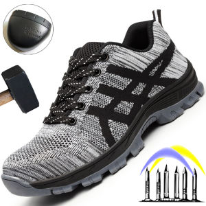 Indestructible Work Shoes Men Construction Industrial Shoes Breathable Footwear Plus Size 49 50 Work Sneakers Male Safety Shoes