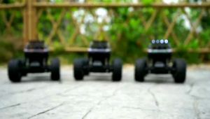 mobil remot raptor 4wd lampu nyala dan rock crawler adventur