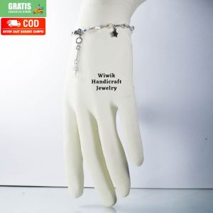 Gelang Swarovski Swaroski Becone Fucia Violet Stainless Tahan Karat kado Hadiah Terbaru