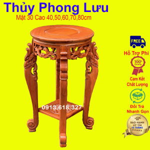 Đôn rồng gỗ gụkỷ chân rồng cao gỗ gõ mặt 32cm cao 405060