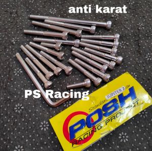 PROMO Baut Blok Mesin Yamaha Jupiter Z + Kunci L / Baut Block CVT Yamaha Jupiter Z Stainless Posh anti karat