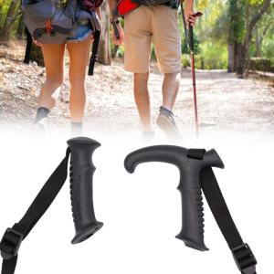 4Pcs Trekking Poles Handle Grip Replacement Ergonomic Walking Cane Grip Straight/Bent Handle Climbing Stick Head