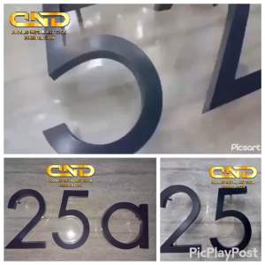 5\" Floating/3D Numbers Sign in Stainless Steel 304 Matte Black