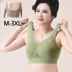 Bra Middle-aged Womens Cotton Wireless Bra Beauty Back Vest Style Lingerie large size