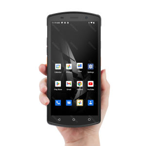 5.7 Inch Android 12 Handheld PDA Terminal with Black Lanyard Barcode Scanner 1D/2D QR Code 4G GPS WiFi Bluetooth NFC Support for Google Store RAM4G ROM64G 4000mAh for Inventory Warehouse Cold Chain