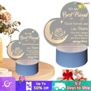 【New Arrival】 Custom Acrylic Night Light for Sister Mum from Daughter Son Bright LED Night Lamp for Bedroom and Gift Giving