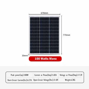 【Ready Stock】Grade A 100/300/410 Watts Solar Panel Full Power Monocrystalline Silicon 12V High-efficiency IP67 Waterproof Solar Panel
