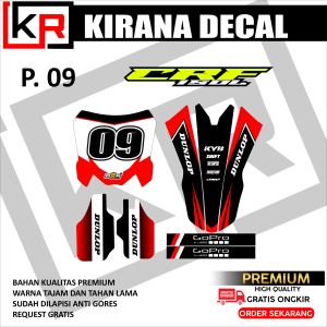 Stiker Papan Nomor CRF  KX  KTM  YZ  KLX  GORDON | Request desain | custom desain sticker papan nomor KIRANA P.09