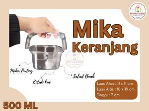 Tray Mika Keranjang 500 ml isi 25 pcs + tutup | mika salad | kotak kue | tempat puding | buah potong