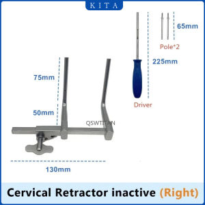 ชุดเครื่องมือแยกกระดูกคอ KITA พร้อมสกรู เครื่องมือแยกกระดูกคอแบบใช้ในหม้อนึ่งฆ่าเชื้อได้ แบบซ้ายขวา