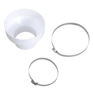 Ventilation Systems Hose Adapters 150 mm to 100 mm with 2 Sturdy Metal Clamps for High Performances Pipe Connection
