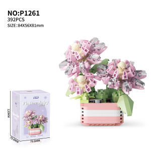 Mainan DIY Pot Tanaman Bricks Bunga Mainan Balok Romantis Kreatif Untuk Dekorasi Desktop