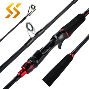 Sougayilang 2 Section Carbon Fiber Fishing Rod UL Power 1.8M Spinning Fishing Rod and 12+1BB Spinning Fishing Reel or Casting Fishing Rod and Baitcasting Fishing Reel Line and Lures Set