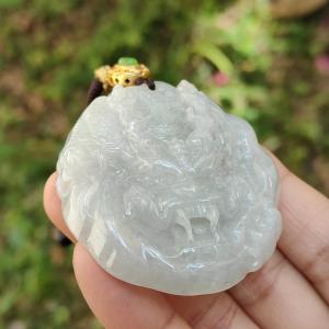 Domineering Dragon Natural Type A Jadeite Pendant Necklace with certificated included weigh 46.81 grams 51.8 * 47.2 * 11.6 mm symbols of Career is like a rainbow auspicious and healthy and noble status suitable for daily wear (pendant48)