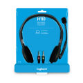 Logitech H110 Wired Headset, Stereo Headphones with Noise-Reduction Microphone, 3.5-mm Dual Audio Jack, PC/Mac/Laptop. 