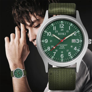 [ILOVEDIY] Men Sports Watches Fashion Man Watch Casual Calendar Male Clock Wristwatch Nylon Belt Waterproof Quartz Watch