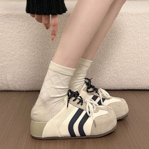 [Free Shipping] Trendy And Versatile Slippers 2026 Spring/Summer New Collection Thick-Soled Wrap-Around Design Striped Pattern Two-Tone Slip-On Sandals