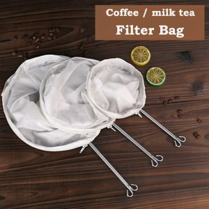 Tea Filter Cloth/ Strainer Coffee Milk Tea Filter Bag Washable Reusable Stainless Steel Muslin Cotton Strainer