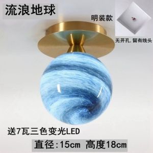 SXH  Nordic Creative Personality Modern Minimalist Bedroom Entrance Hallway Corridor Balcony Planet Lamp Wandering Earth Ceiling Lamp