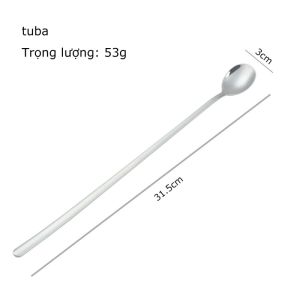 Muỗng Thìa Inox 304 Cán Dài - Uống Cà Phê Sinh Tố Cocktail.. Hàng Dày Dặn-NIEVE