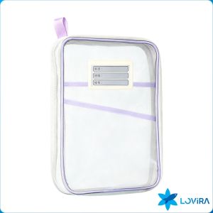 L-Shape Zipper Mesh File Bag Large Opening Handheld Document Pouch Student Stationery Organizer