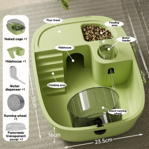 SKISOPGO Hamster Cage Double Layer Luxury Small Animal Amster Box with Water Bottle and Running Wheel Hamster Shelter