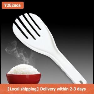 【Local shipping】 Lớn gạo muỗng nhựa bữa ăn muỗng không dính nhà bếp tiện ích tay cuộn thìa gạo xẻng nhà bếp cung cấp dày gạo ngã ba