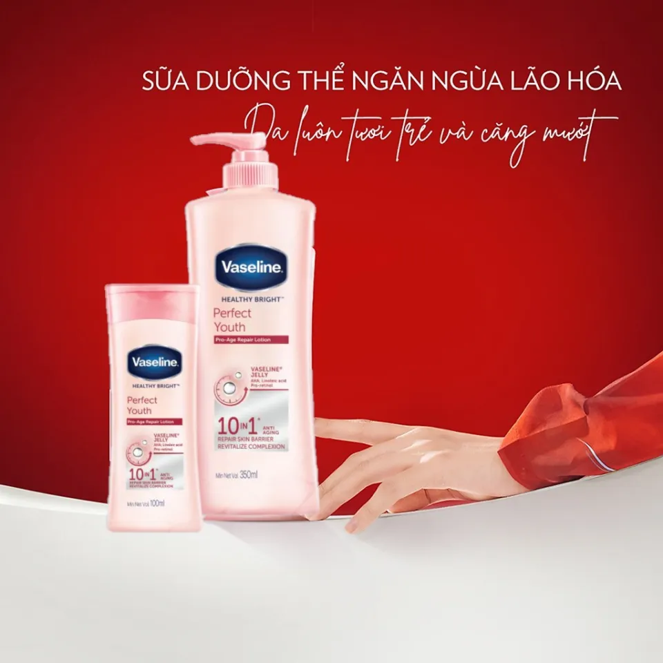 Sữa Dưỡng Thể Vaseline 10in1 Dưỡng Thể Sáng Da 10 Lợi Ích Ngăn Ngừa Lão Hoá Vaseline  Healthy Bright - Perfect Youth 200ml/350ml | Lazada.vn