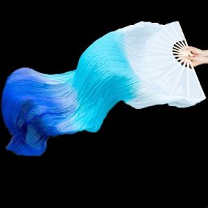 180CM Long Dance Fan Belly Dance Performance Long Fans Multicolor Bamboo Fan Veil Silk Fan