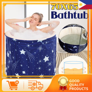 Portable Bathtub Foldable Soaking Bathing Tub for Adults Thickening with Thermal Foam to Keep Temperature