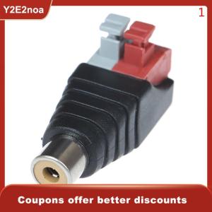 【Y2E2noa】 Speaker Wire A/V Cable to Audio Male Famale RCA Connector Press Plug Terminal