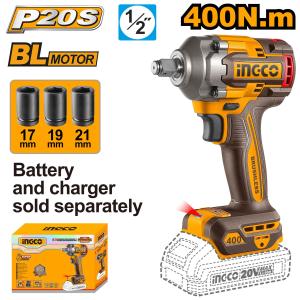 INGCO 20V 400NM CORDLESS IMPACT WRENCH | 1/2" | BRUSHLESS MOTOR | CIWLI2040 CIWLI20401
