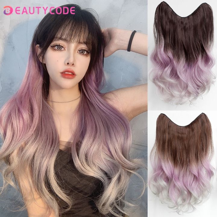 【YF】 BEAUTYCODE Synthetic In Long Clip Extension Wig Extensions Ombre Hairpieces Lazada