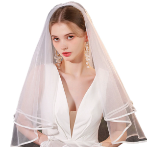 Cô Dâu Hai Lớp vải tuyn Veil Trắng Veil tóc cô dâu cho tiếp nhận tiệc độc thân