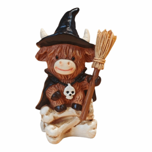 MAOMEI Độc đáo Tượng bò cao nguyên Nhà nông thôn Tay nghề thủ công tỉ mỉ Trang trí Halloween Quà tặng dịp lễ Đáng yêu Đồ trang trí hình con bò làm từ nhựa. Các bữa tiệc Halloween