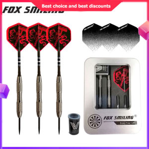 FOX SMILING 3pcs 20g Dart Pin Steel Tip Darts With High Grade Iron Case Box Package With Sharpener