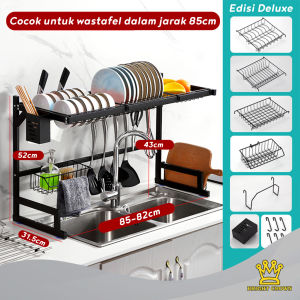 Bright Crown Rak Cuci Piring Wastafel Rak Piring Dapur Rak Dapur Stainless Kokoh Kuat 2 UKURAN