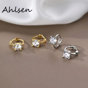 1 cặp ziricon sáng bóng Khuyên tai tròn phụ nữ đơn giản Bông Tai Độc Đáo